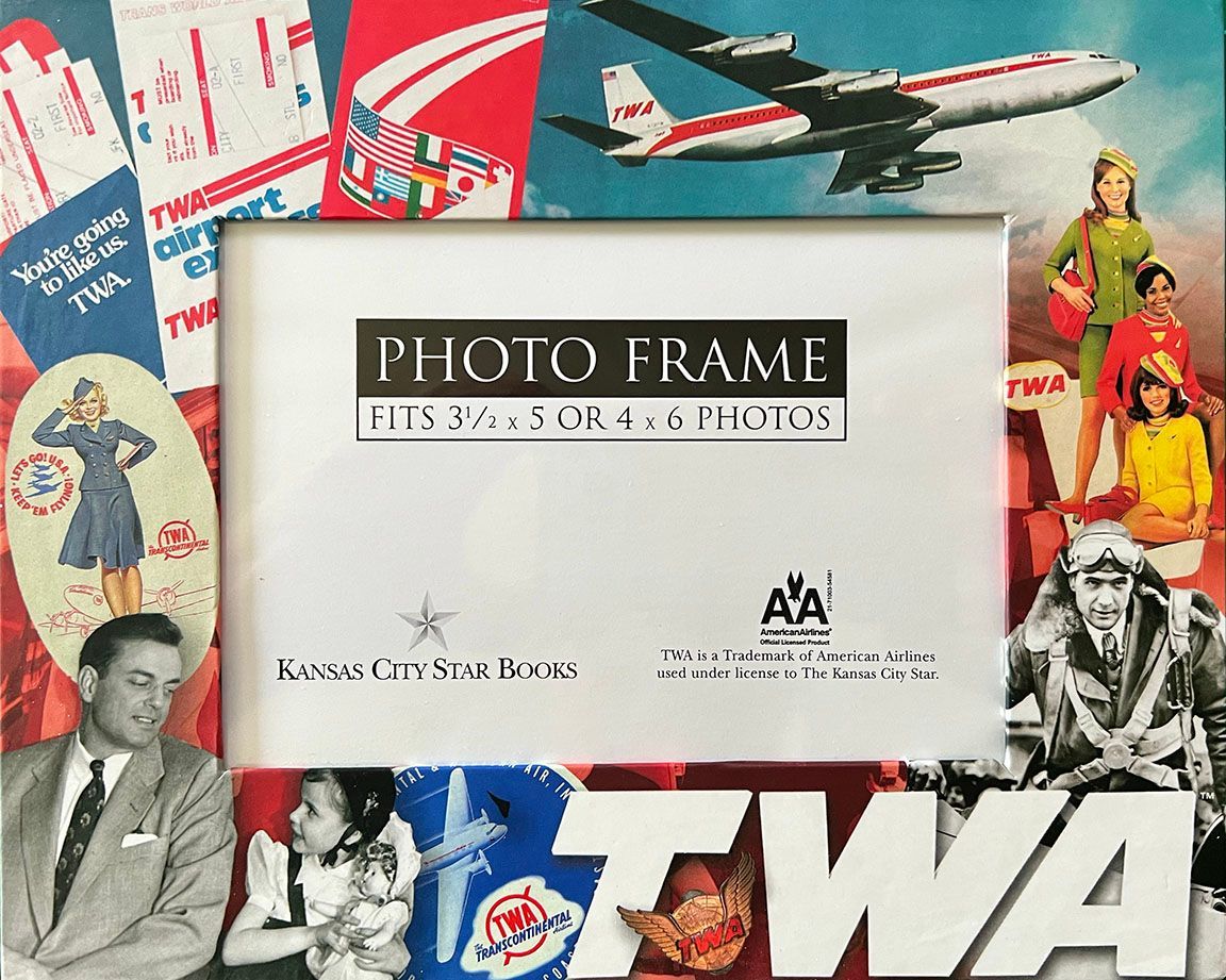 A picture frame that says twa on it