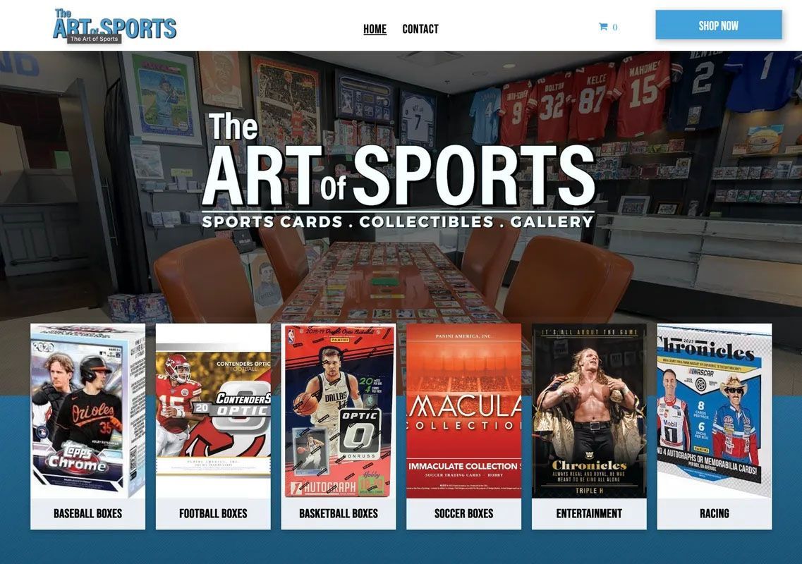 A website for the art of sports sports cards collectibles gallery