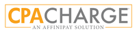 A logo for a company called cpacharge an affinpay solution