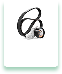 A belt with a roller attached to it on a white background.