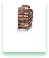 A picture of a brick chimney on a white background