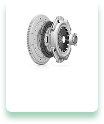 A close up of a clutch and flywheel on a white background.