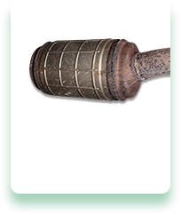 A close up of a gear on a white background.