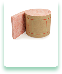 A roll of insulation is sitting on a white surface.