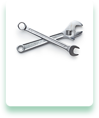 Two wrenches are crossed over each other on a white background.