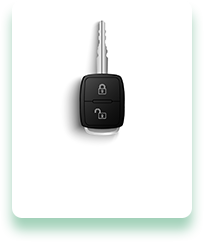 A car key with two buttons on a white background.