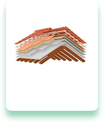 A stack of roofing materials on a white background.