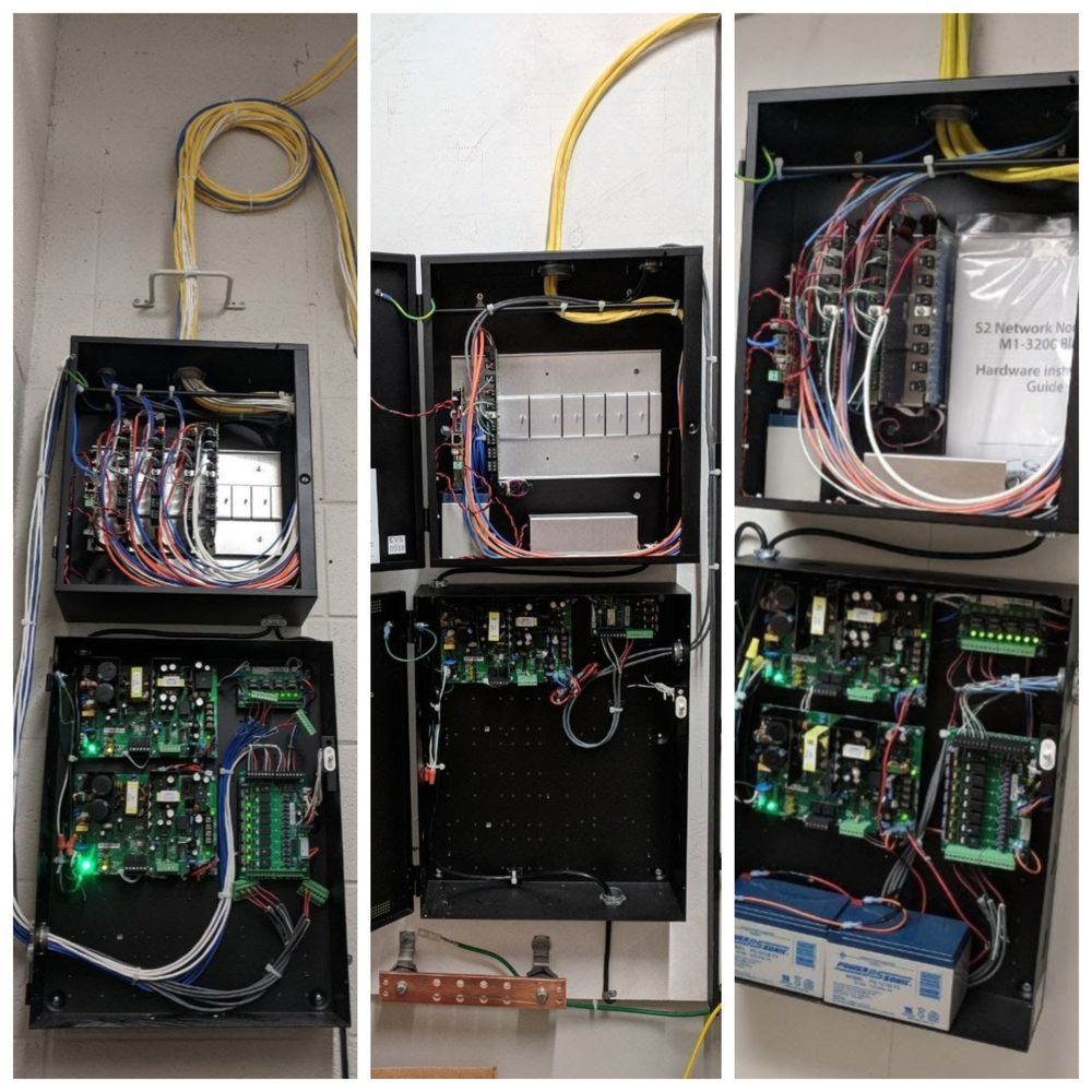 A collage of three pictures showing the inside of an electrical box