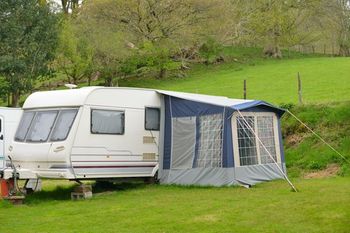 tent annex attached to caravan