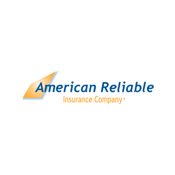 American Reliable Insurance Company logo with a stylized orange and white shape and blue text.