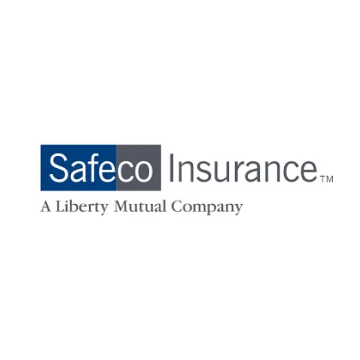 Safeco Insurance logo: Blue and gray rectangle with