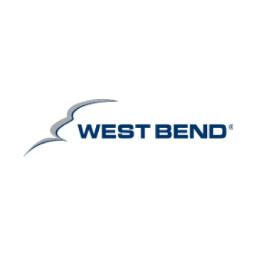 West Bend logo with a stylized gray cloud and blue text.
