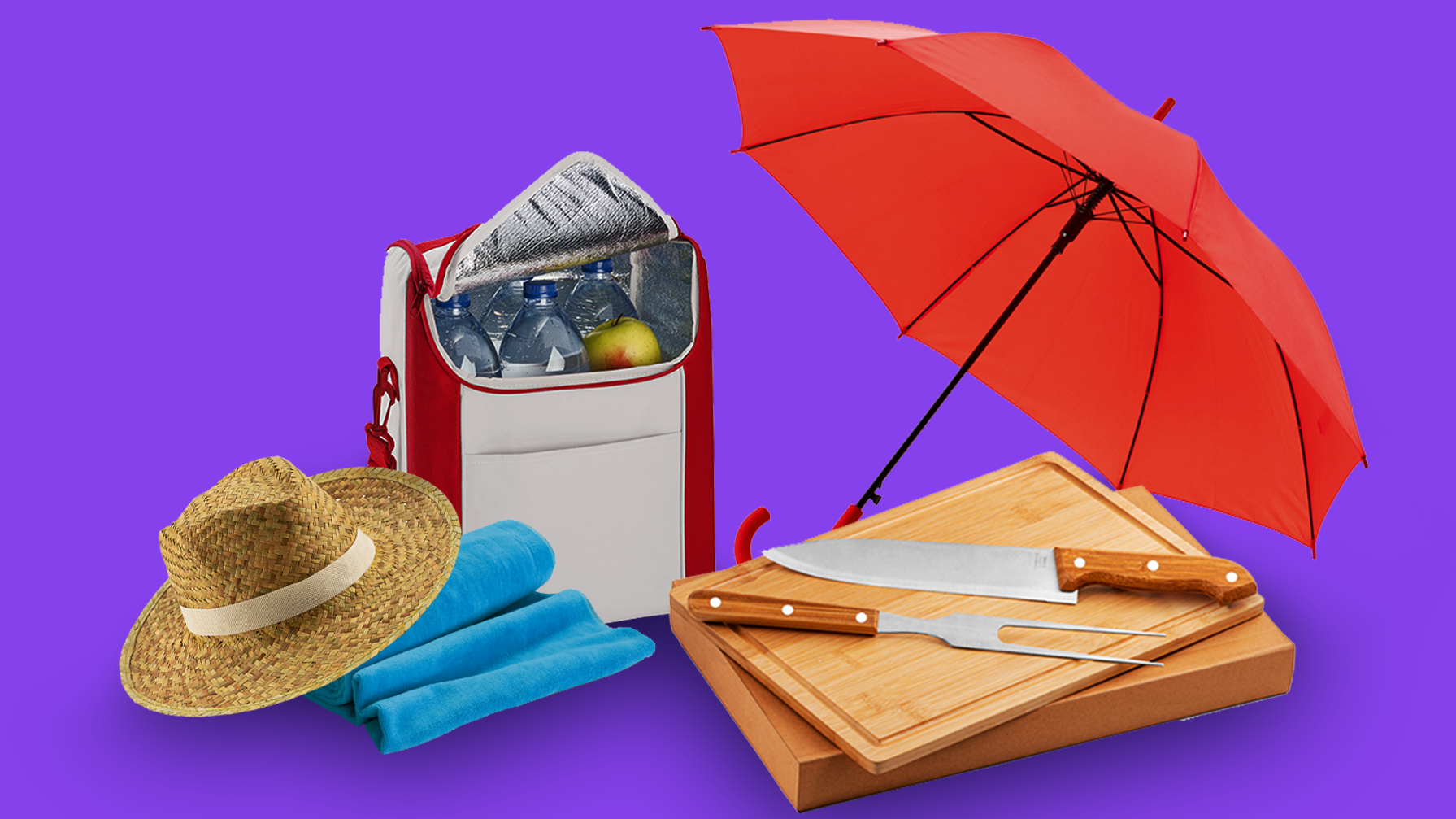 ina-brindes-imagem-com-guarda-chuva-tabuas-de-madeira-chapeu-bolsa-termica-e-toalhas