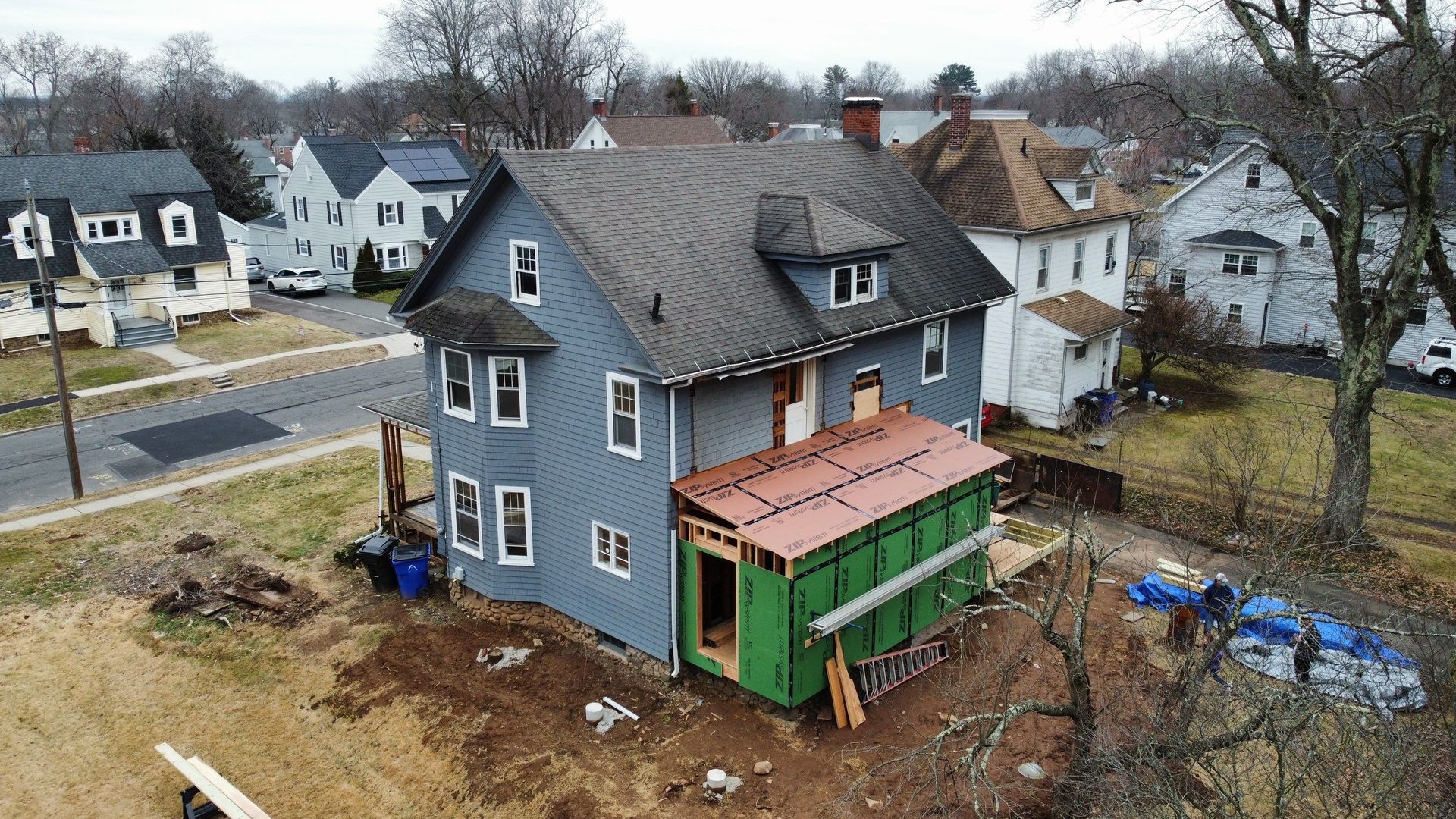 Another roof view of 19 Pleasant street in west hartford roof repair.