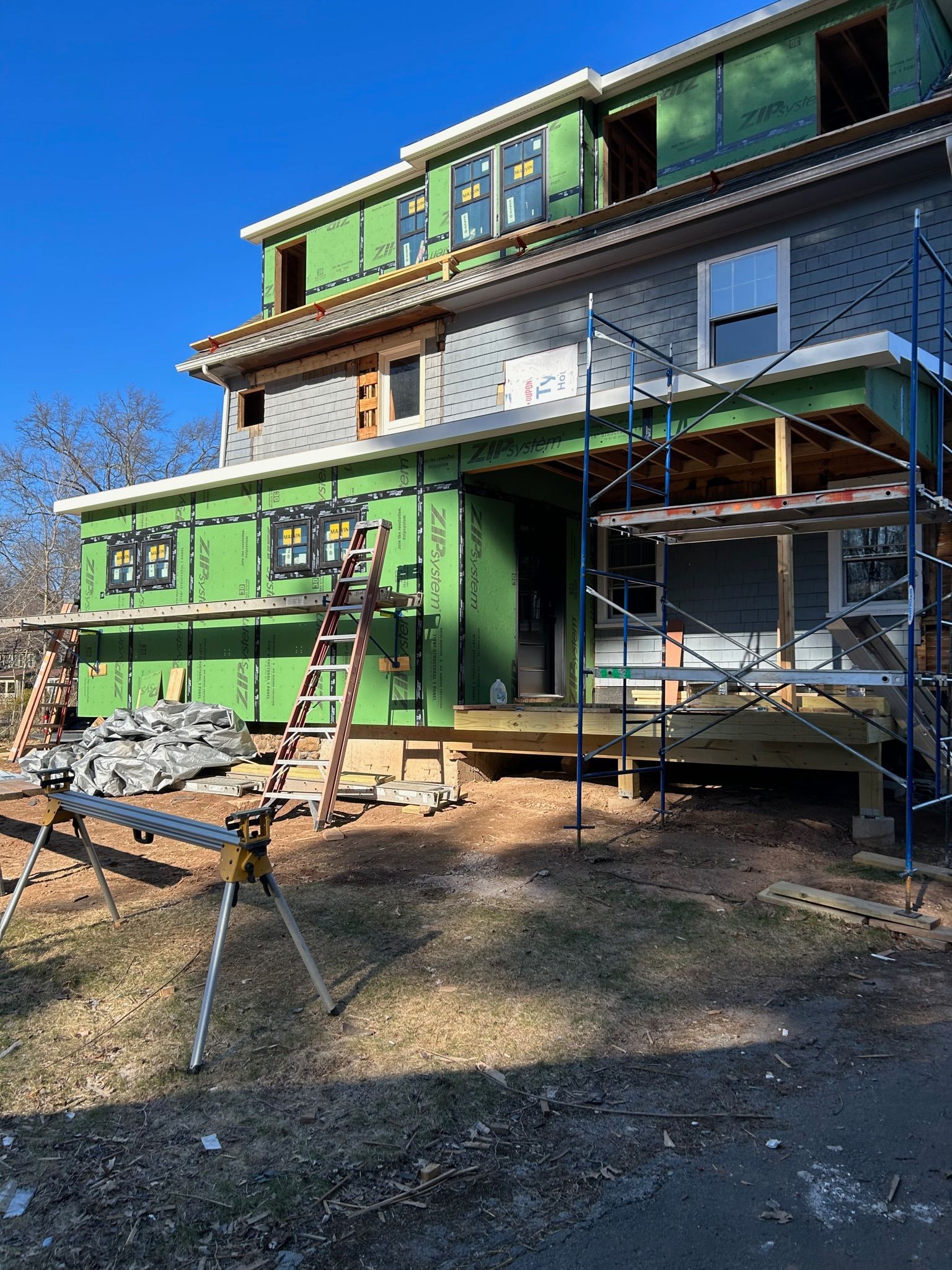 Repairs half way doneon19 Pleasant street in west hartford roof repair. 