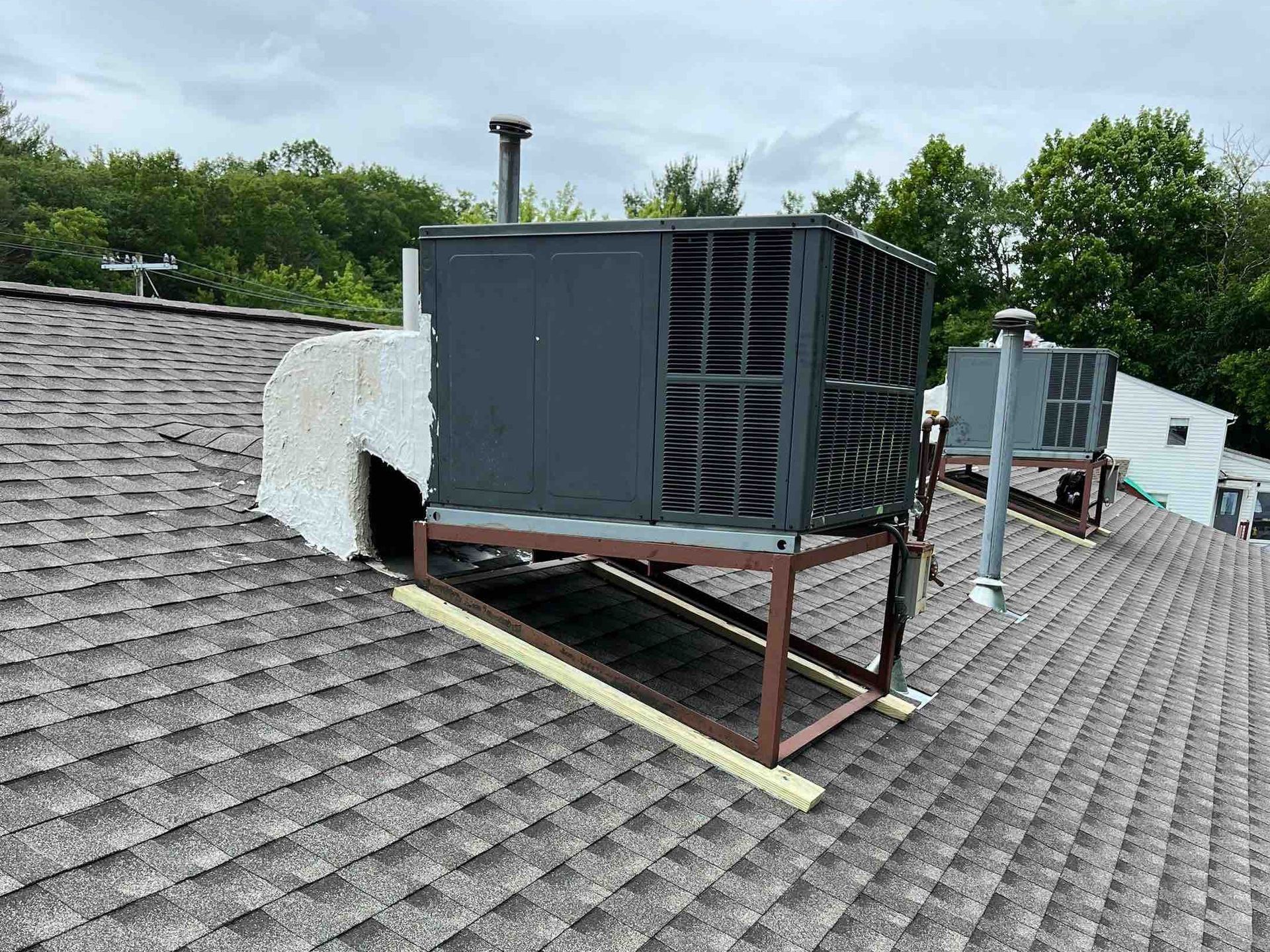 Air Handler Repair & Installation on New GAF Roof in Torrington, CT