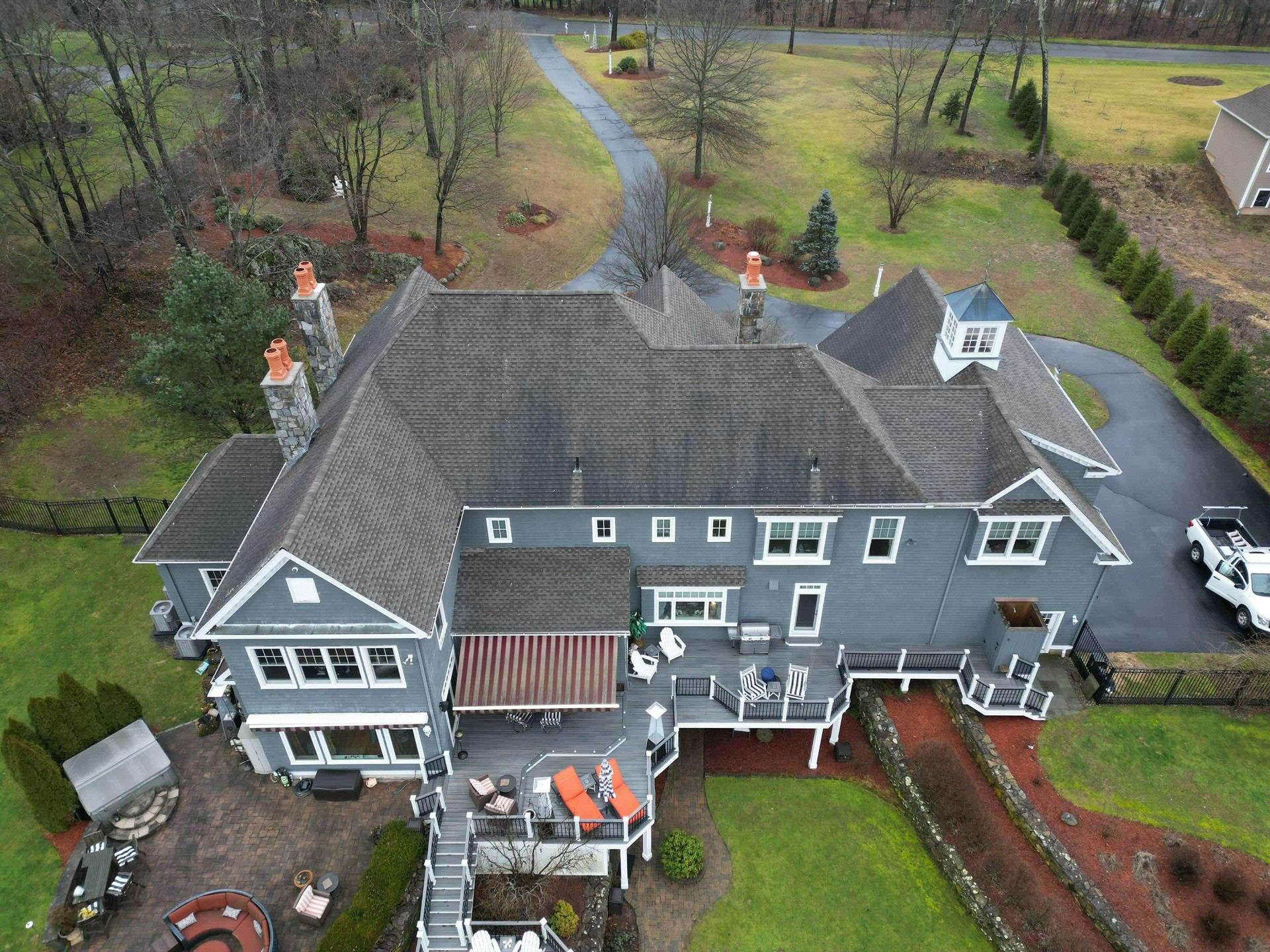 Large Residential Property in Farmington, CT before New Roof Installation