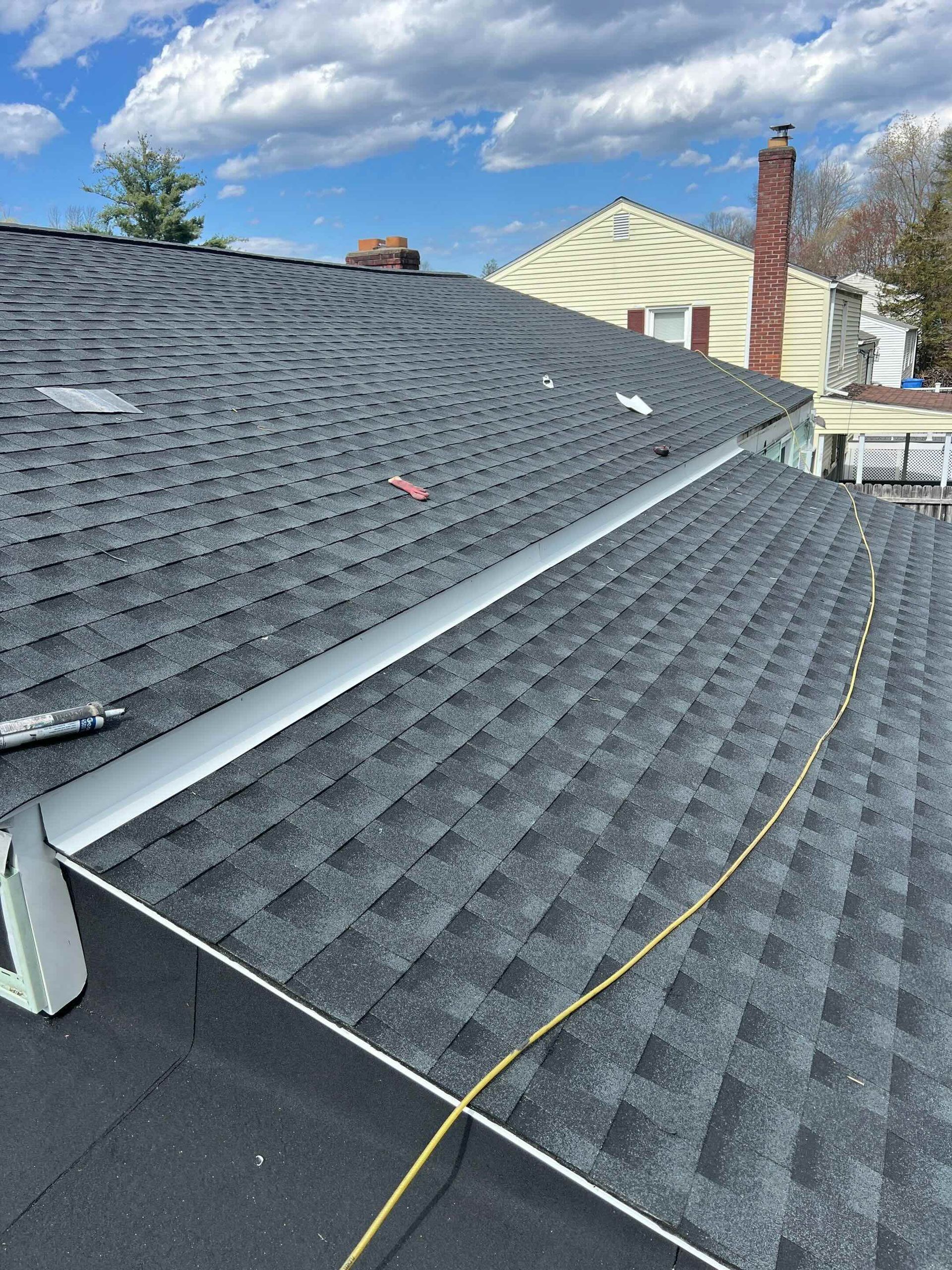 custom bent headwall flashing on new britain, ct roof job