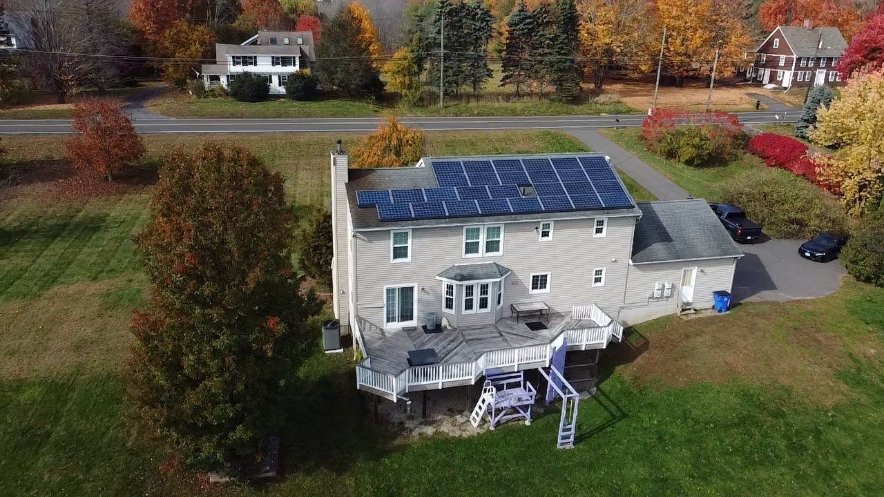 Drone Before Photo of Roofing Job in East Granby, CT