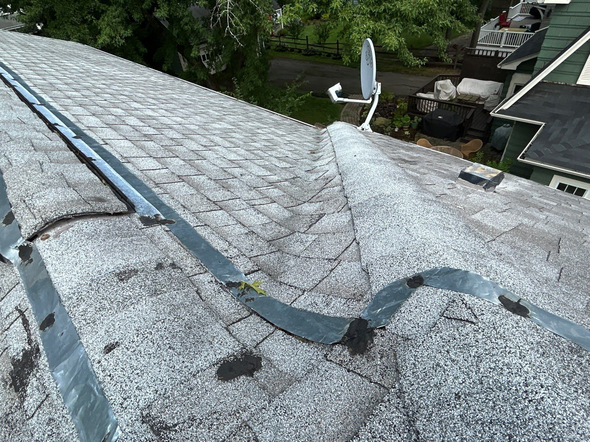 old roof with lots of leak points and nail holes in Connecticut