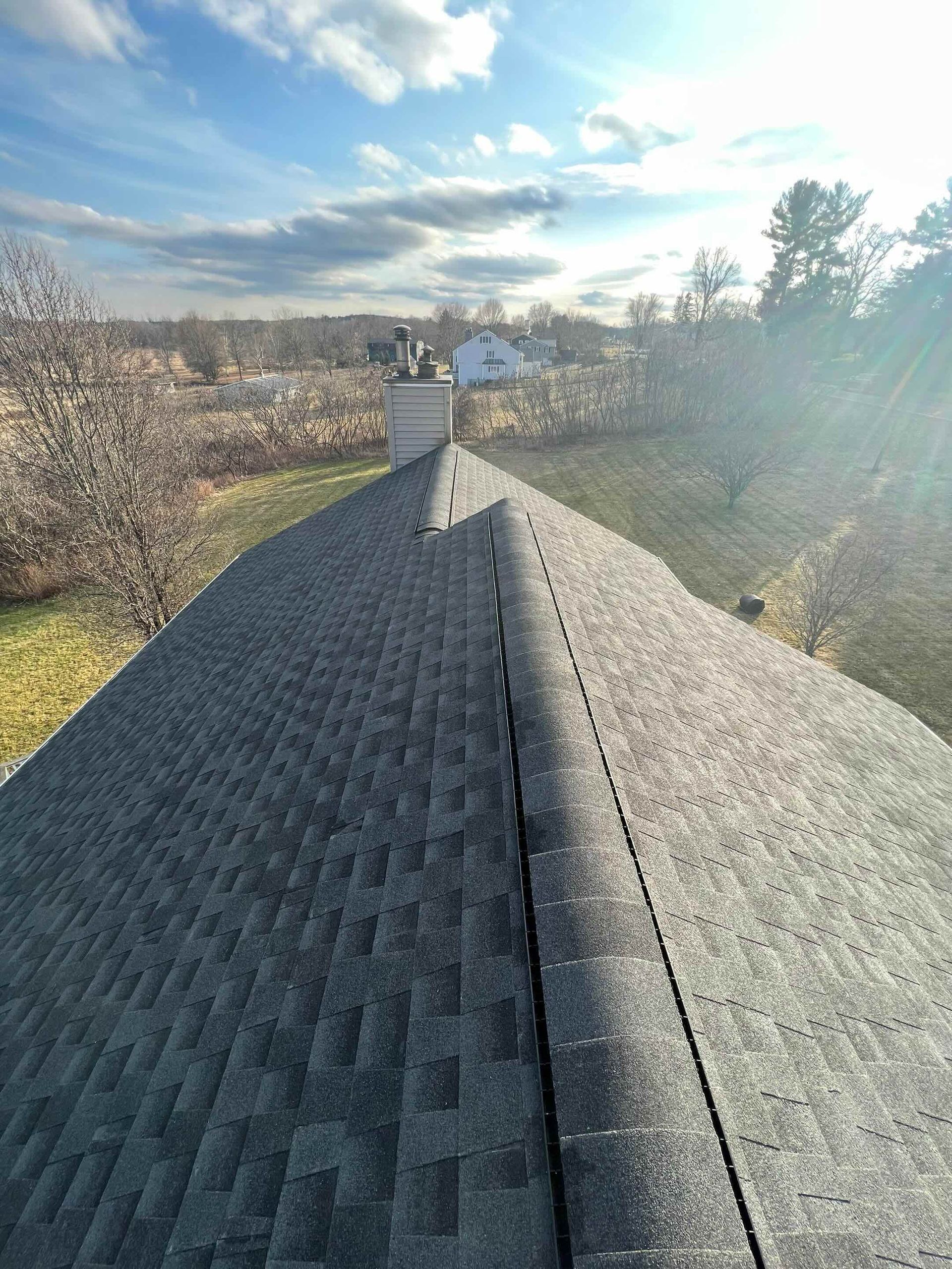 Ridge Vent and Charcoal HDZ GAF Shingles in Connecticut