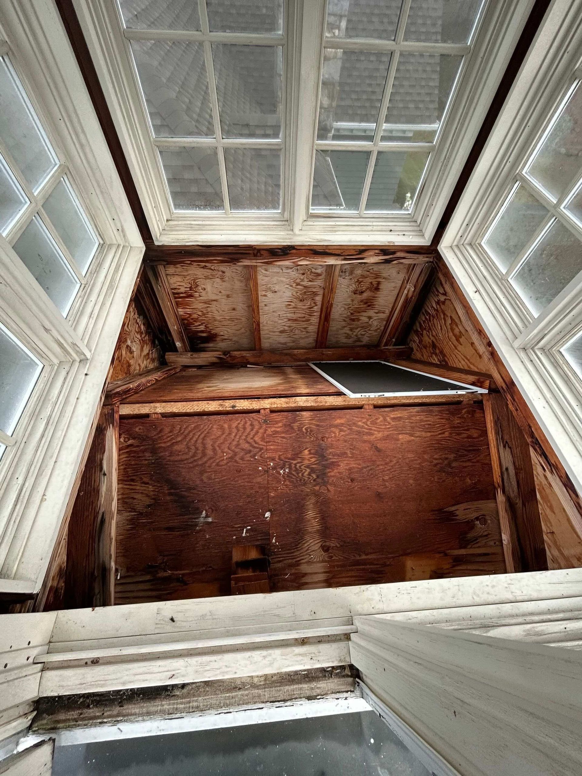 Rotted Plywood inside of Cupola