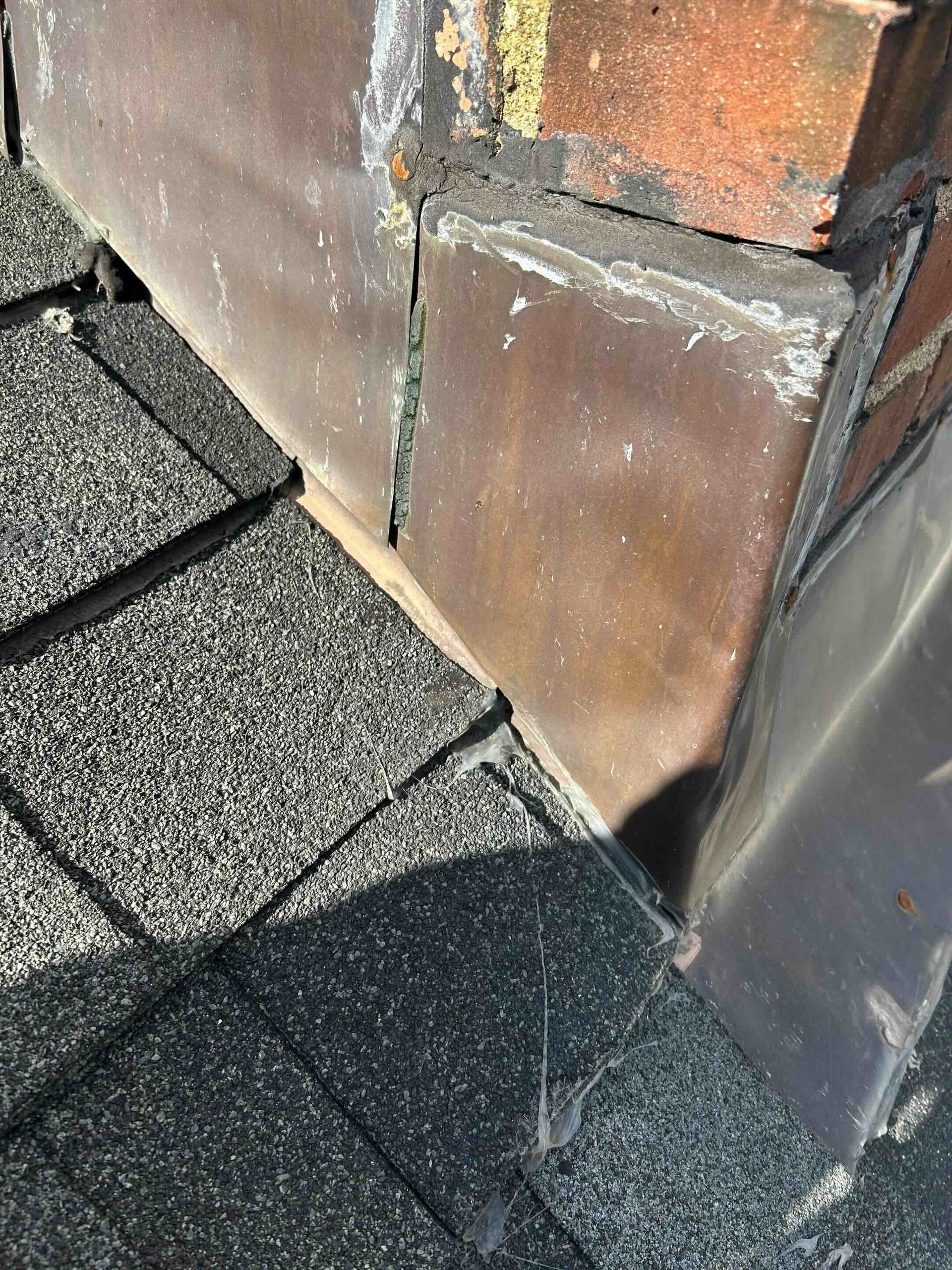 failing chimney flashing in west hartford, ct