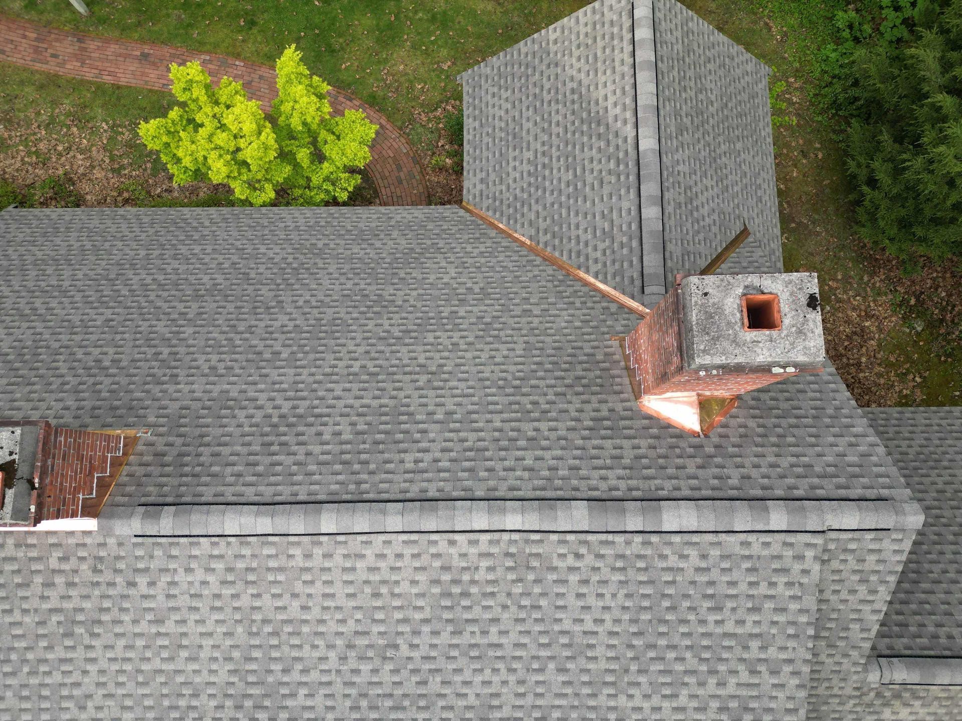 Residential Roof Installation with GAF Timberline HDZ Shingles and Copper Valleys and Flashing in West Hartford, CT