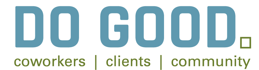 A logo for do good coworkers clients community