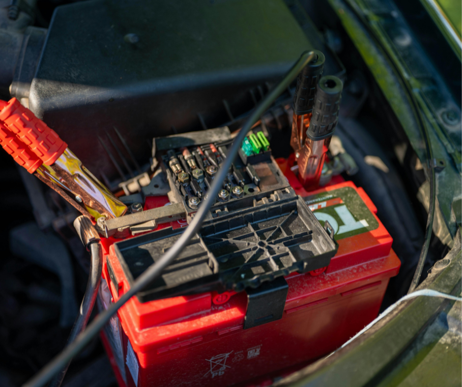 Picture of Cedar Park vehicle battery being serviced
