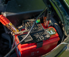 Picture of Cedar Park vehicle battery being serviced

