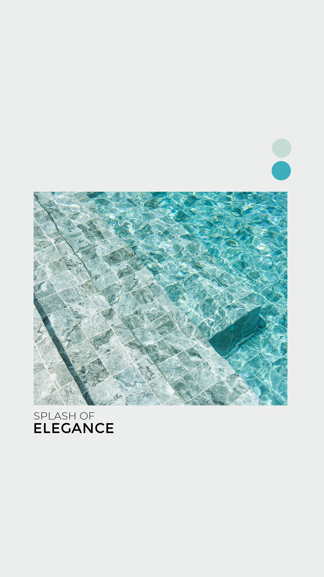 Pool steps submerged in turquoise water; 