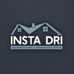 Logo for Insta Dri Waterproofing & Foundation Repair, featuring a house outline and text.