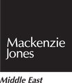 A black and white logo for mackenzie jones middle east