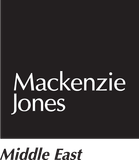 A black and white logo for mackenzie jones middle east