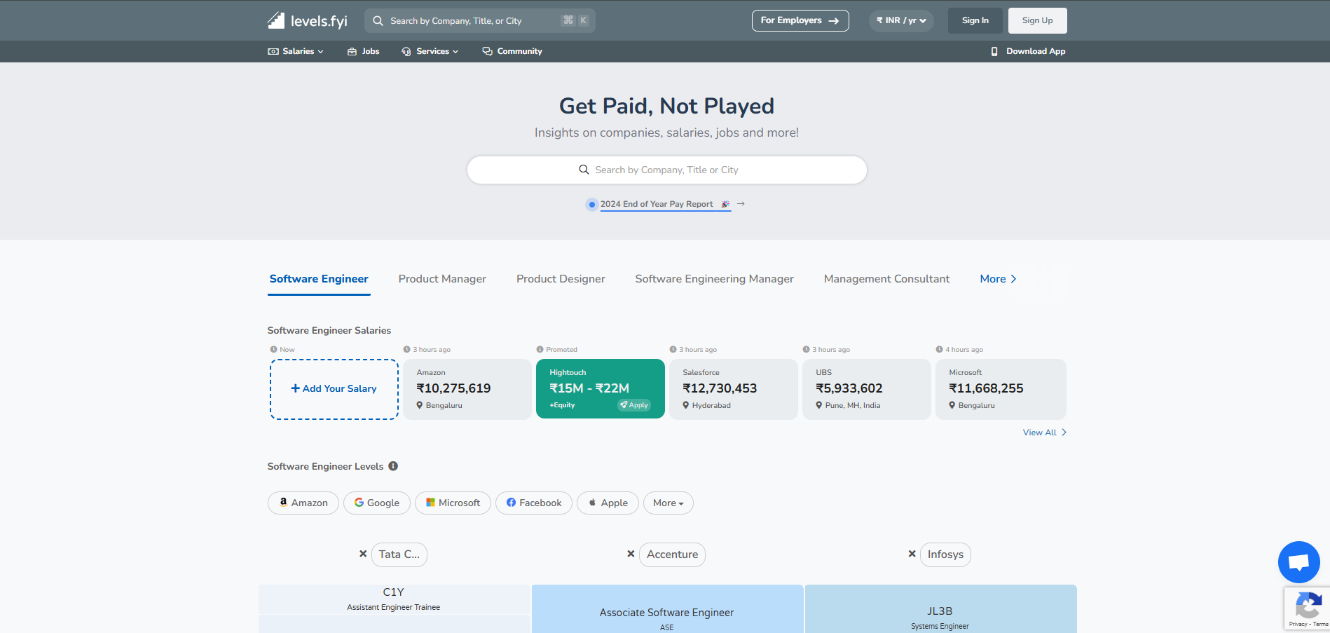 A screenshot of a website that says get paid and not played.
