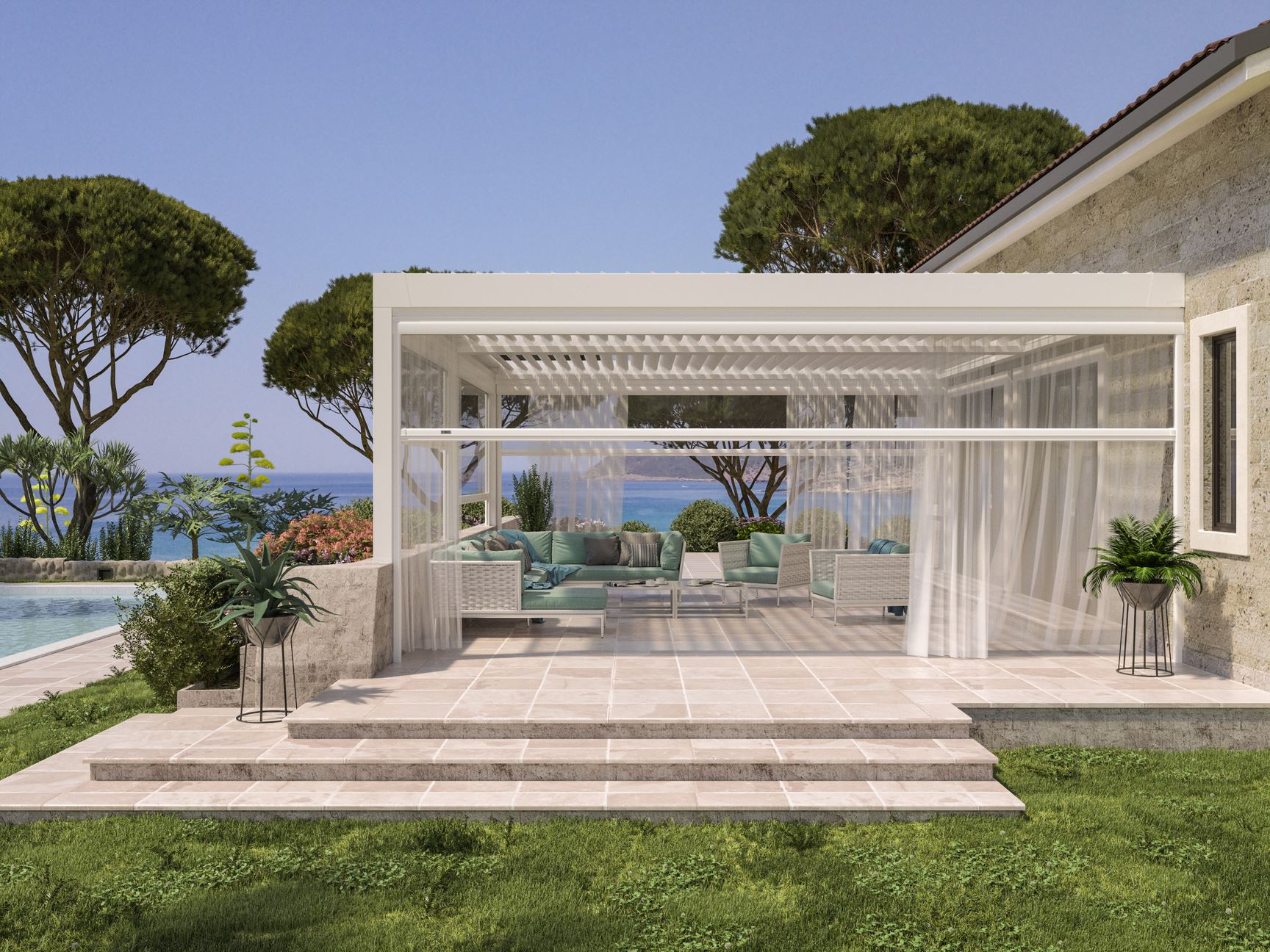 copertura in legno per giardino