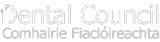 A white logo for the dental council in ireland