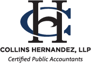 The logo for collins hernandez , llc is a certified public accountant.