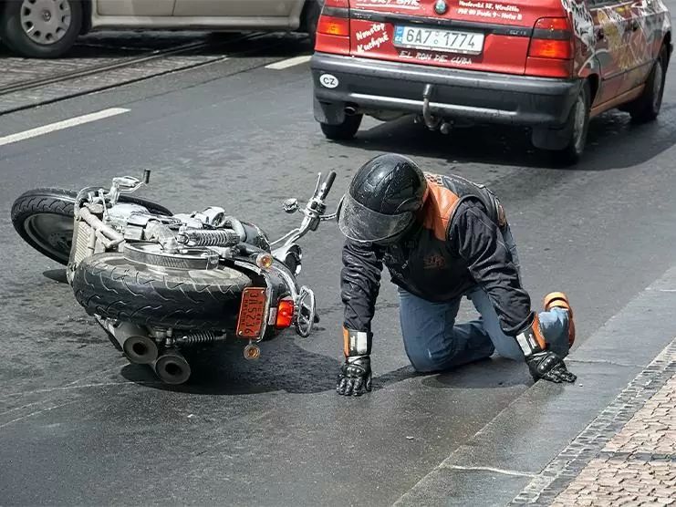 image of a motorcycle accident