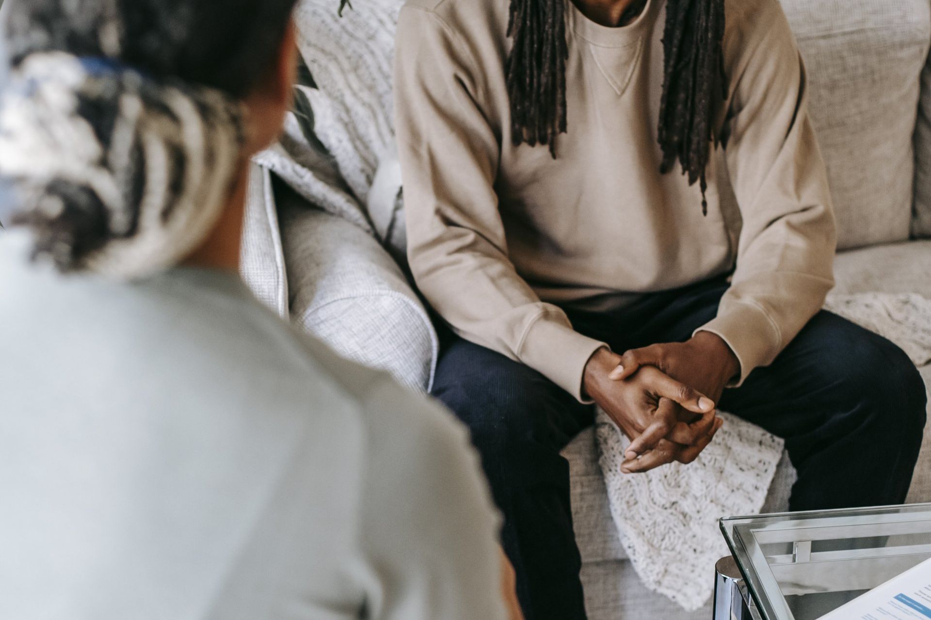 image of 2 person talking