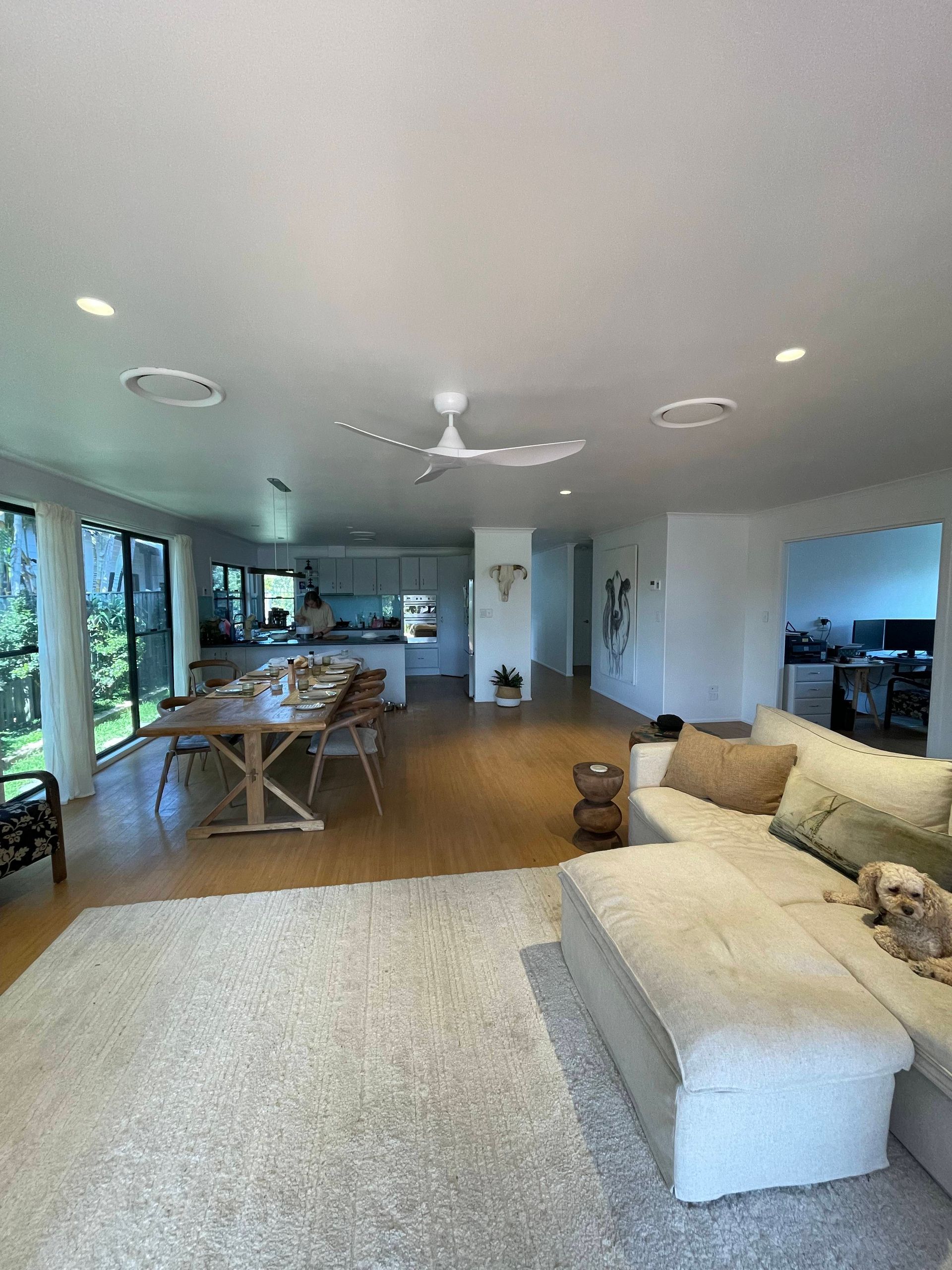 Spacious Living Area With Wooden Floors — Grant Murphy Electrical in Kingscliff, NSW
