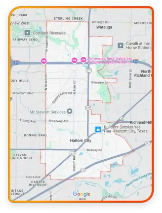 A map showing the location of richard hill
