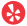 A red circle with white triangles in it on a white background.