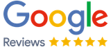 Google Reviews logo with five gold stars.