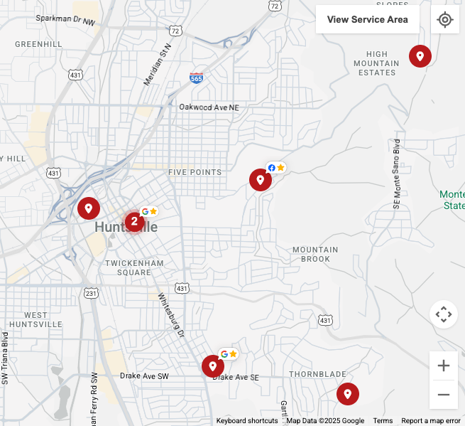 Map of ABC Cleaning and Restoration service area