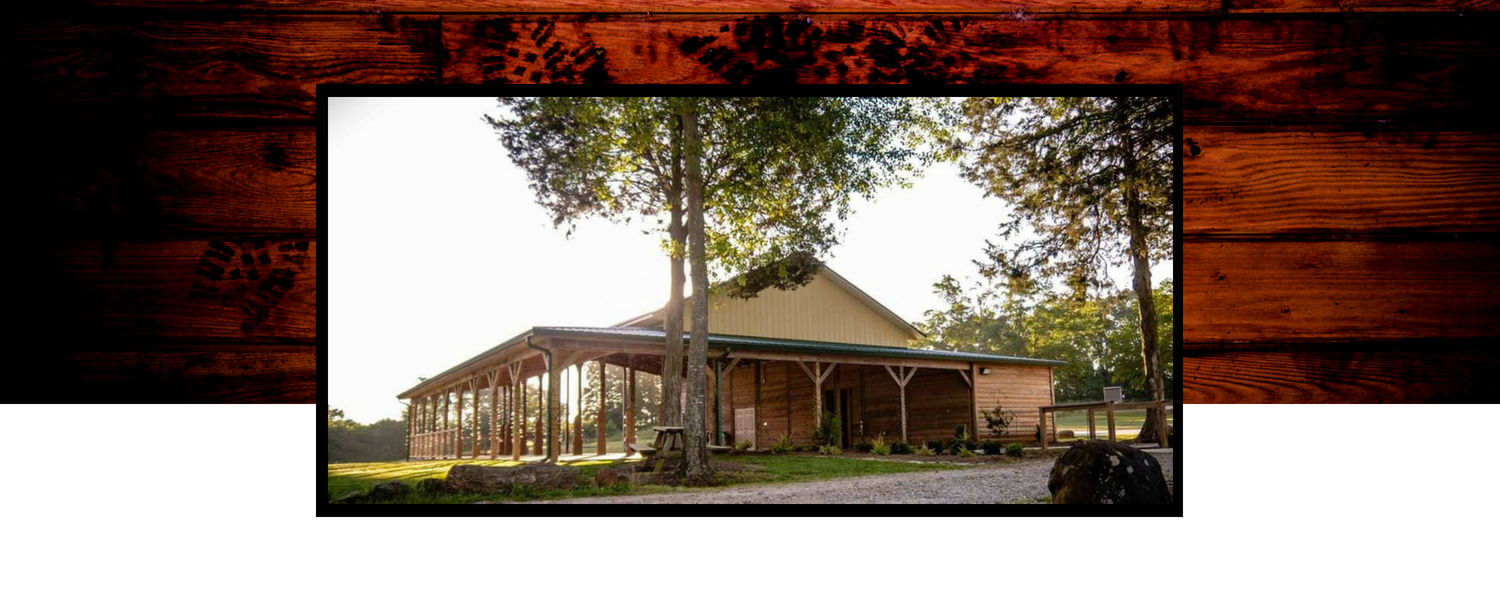 Brick house with a large tree in front, framed by a dark wood-textured border