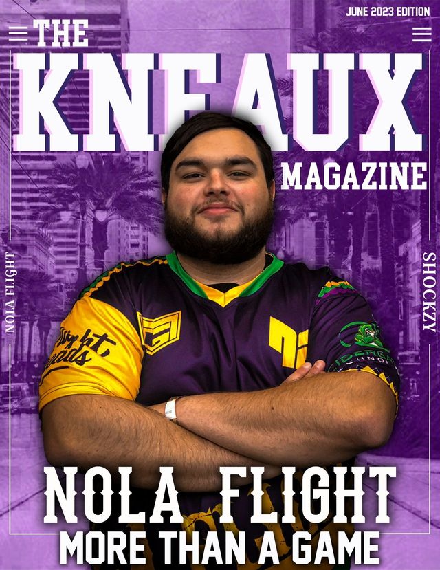 A man with a beard is on the cover of a magazine called the knfaux magazine.
