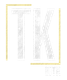 A white and gold logo with the letter k in a square.