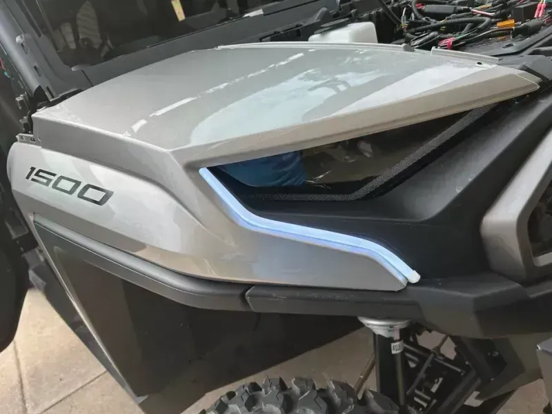 a silver utv